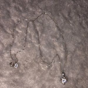 Silver necklace with a heart